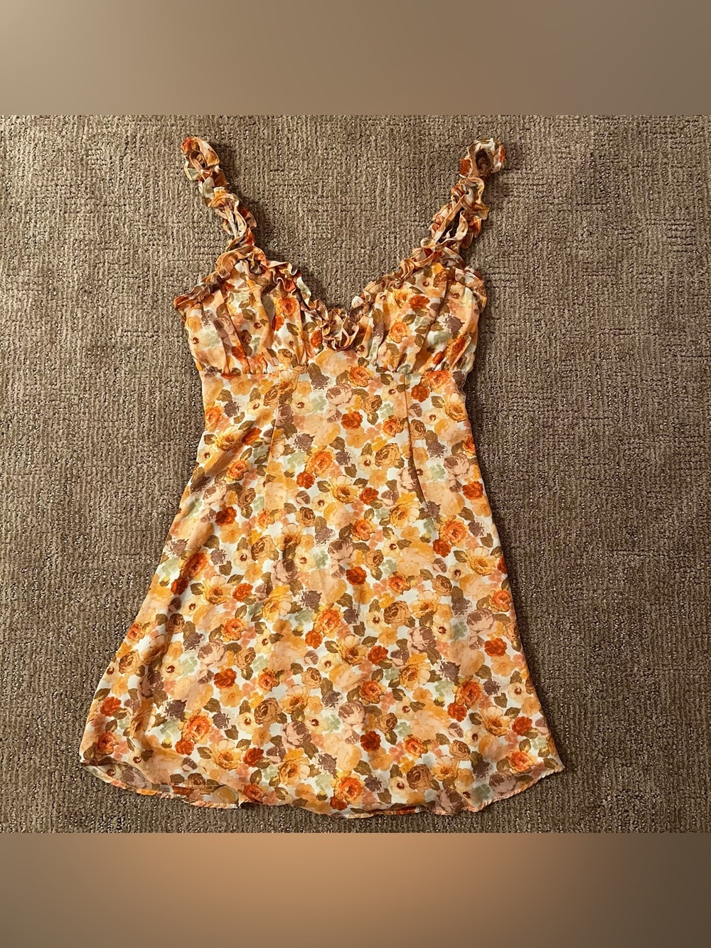 Beginning Boutique Yellow and Orange Floral Dress